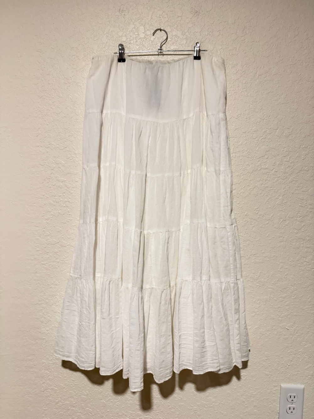NWT Ralph Lauren White 100% Cotton Tiered Ruffle Skirt Size Large - Picture 3 of 5